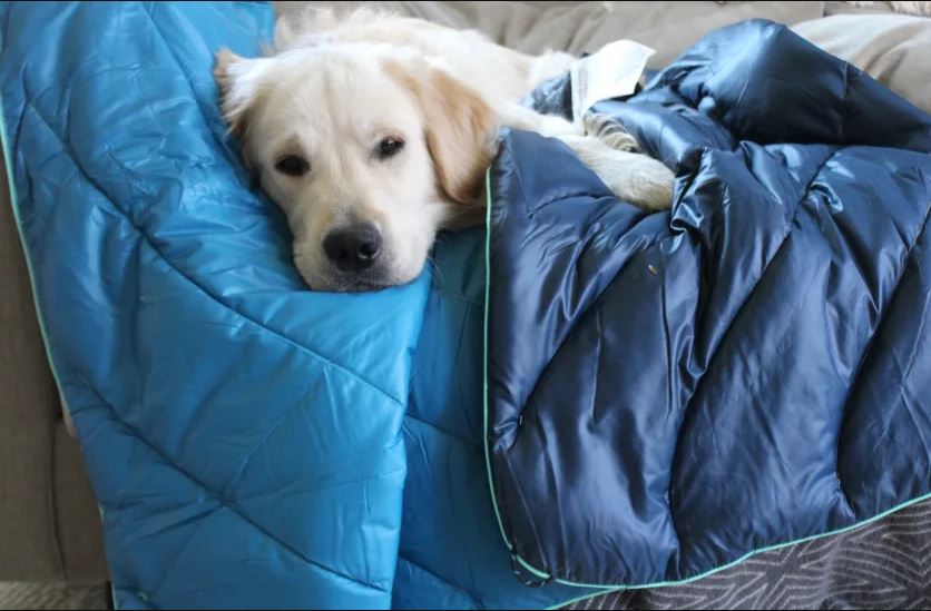 THIS PUFFY BLANKET WILL KEEP YOU COZY ON YOUR NEXT OUTDOOR ADVENTURE