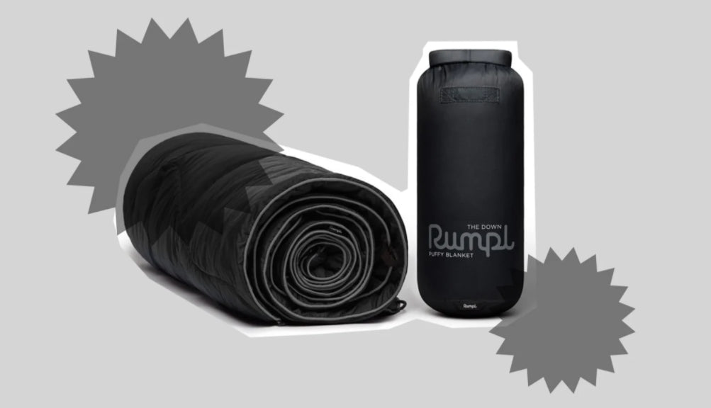 THE DOWN PUFFY BLANKET FROM RUMPL WILL BE MY OUTDOOR DINING COMPANION THIS YEAR