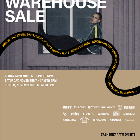 WAREHOUSE SALE NOVEMBER 6-8